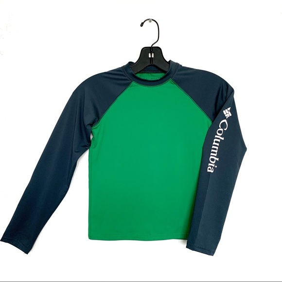 COLUMBIA Omni Steamboat Green Sunguard Shirt Boys - Picture 1 of 6